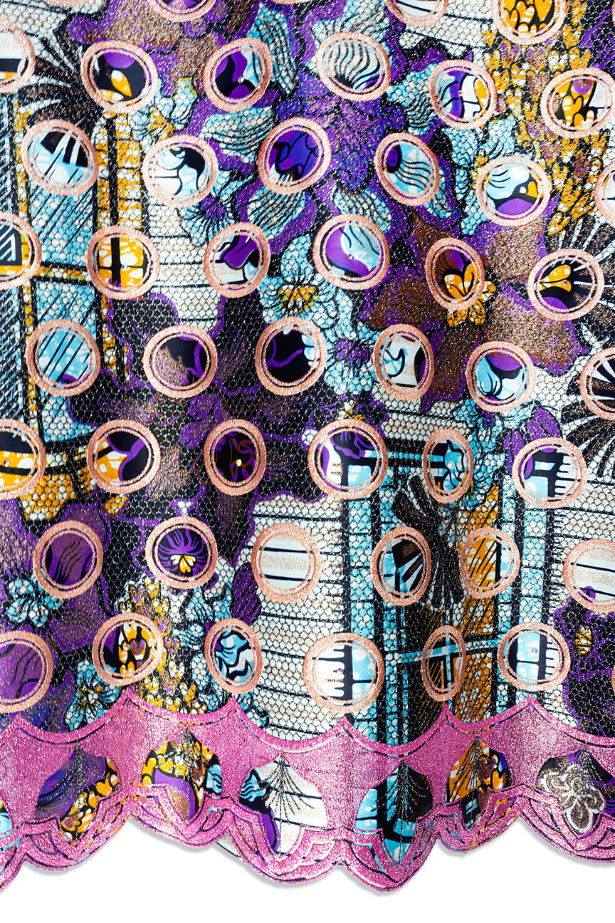 Vlisco Grand Super Exclusive Wax with Lace Embroidery - VHL5351