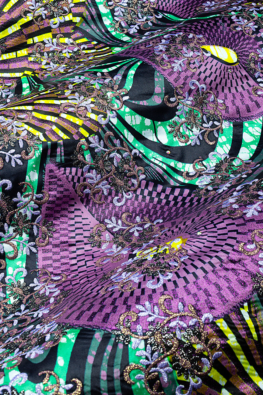 Vlisco Grand Super Exclusive Wax with Lace Embroidery - VHL5361