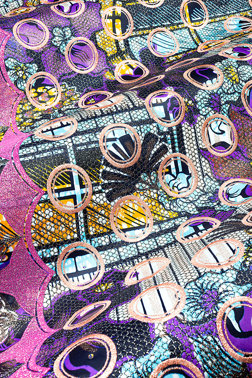 Vlisco Grand Super Exclusive Wax with Lace Embroidery - VHL5351