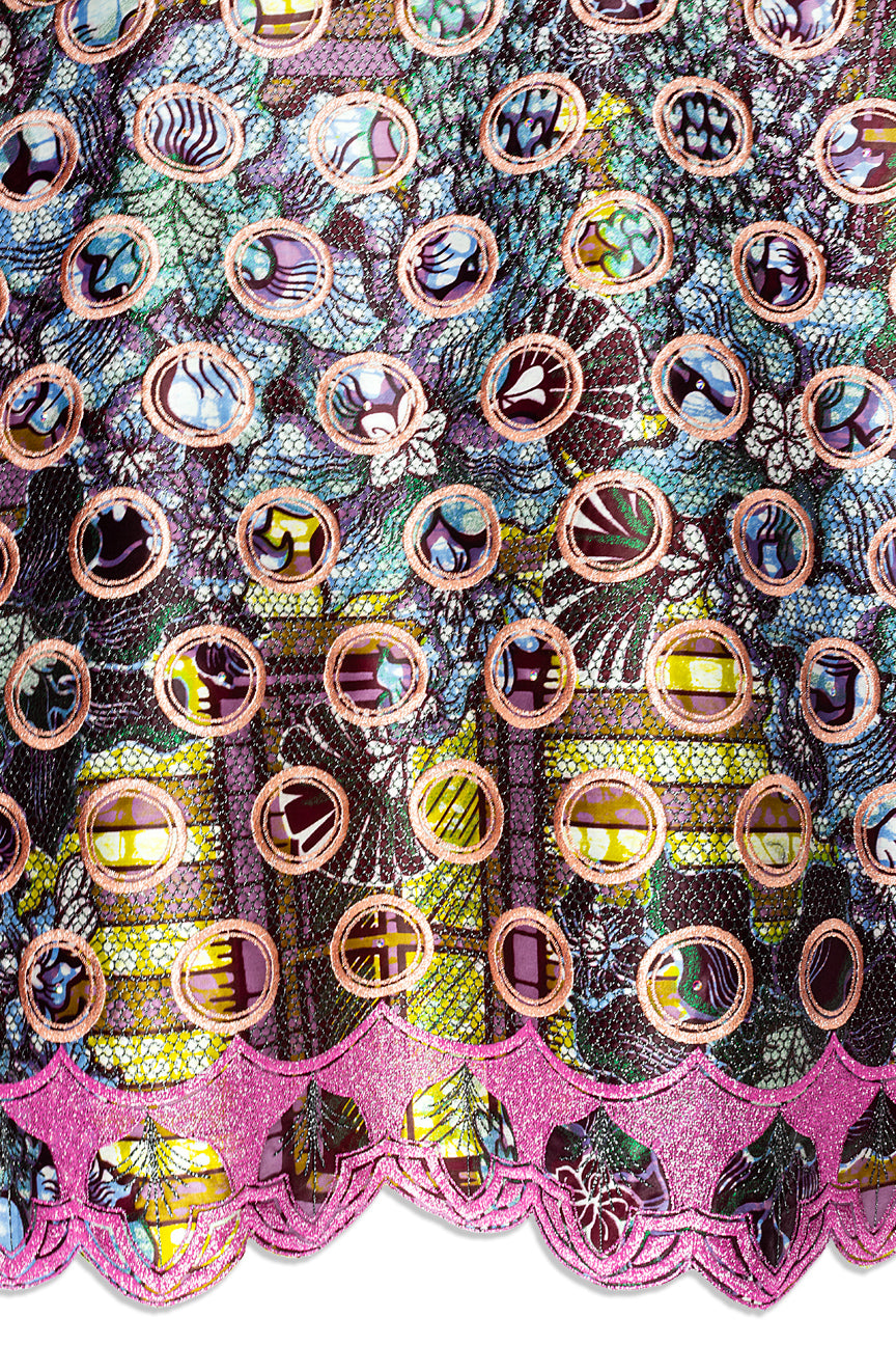 Vlisco Grand Super Exclusive Wax with Lace Embroidery - VHL5352