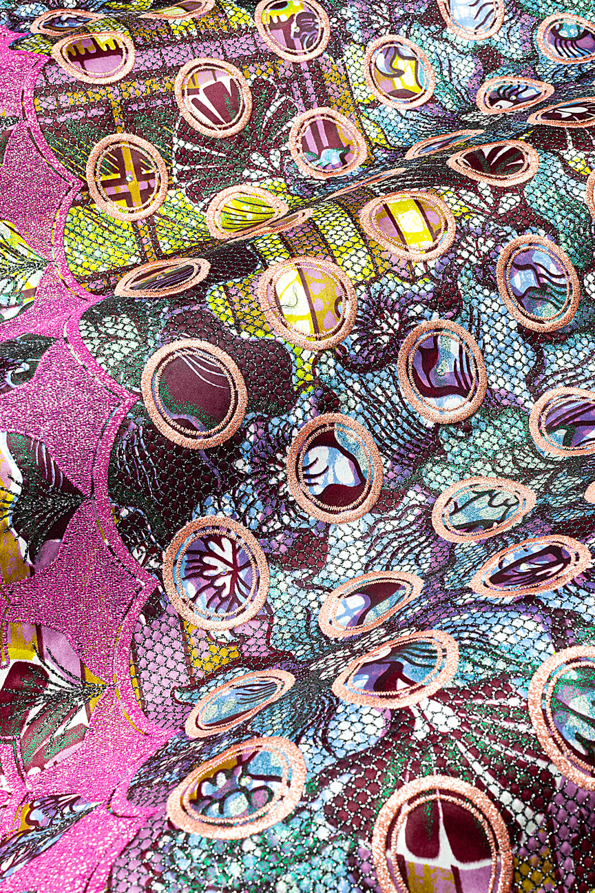 Vlisco Grand Super Exclusive Wax with Lace Embroidery - VHL5352