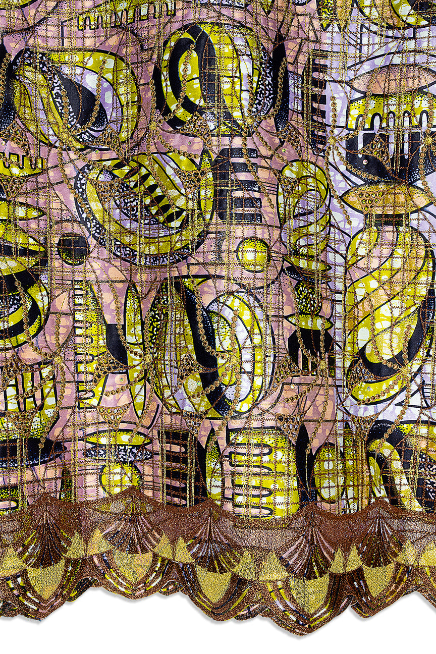 Vlisco Grand Super Exclusive Wax with Lace Embroidery - VHL5244