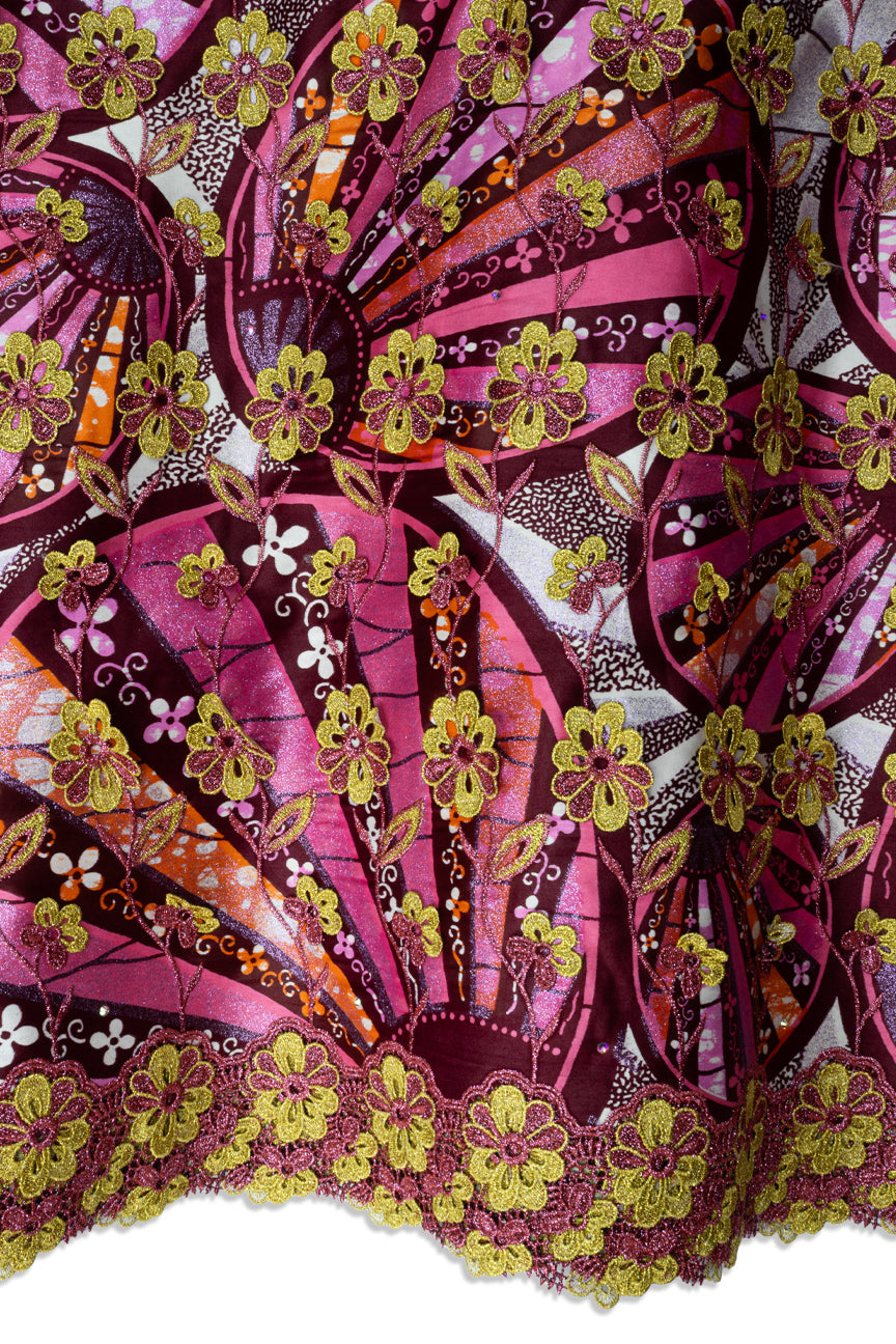 Vlisco Grand Super Exclusive Wax with Lace Embroidery - VHL5304
