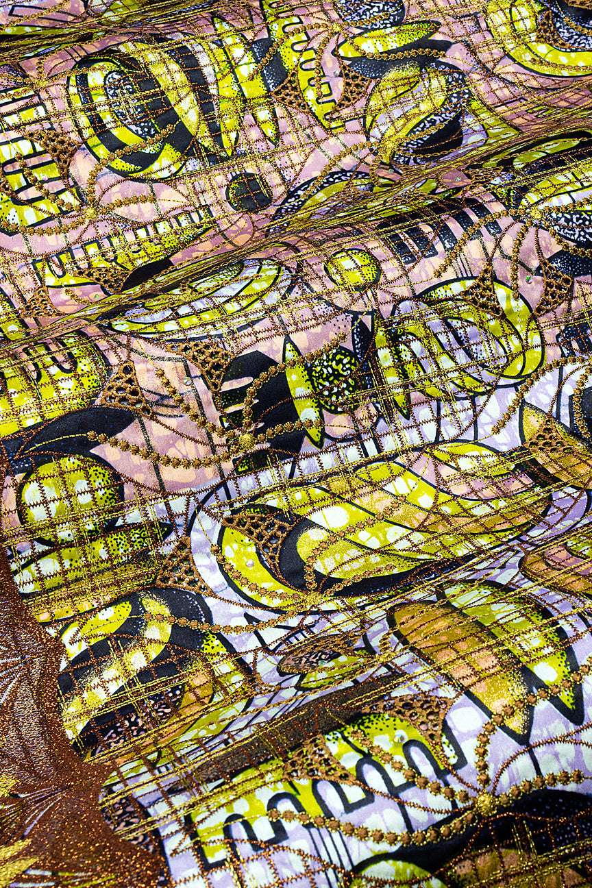 Vlisco Grand Super Exclusive Wax with Lace Embroidery - VHL5244