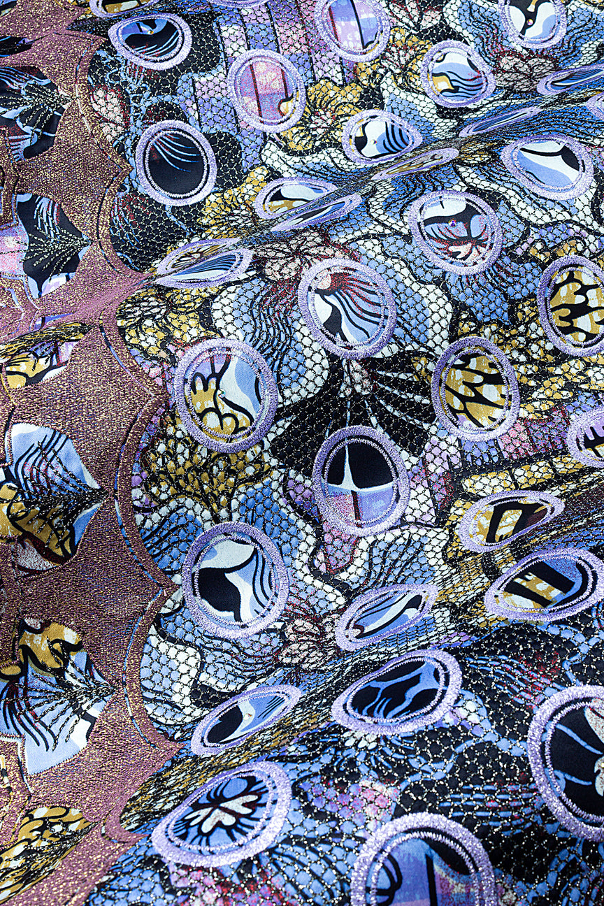 Vlisco Grand Super Exclusive Wax with Lace Embroidery - VHL5354