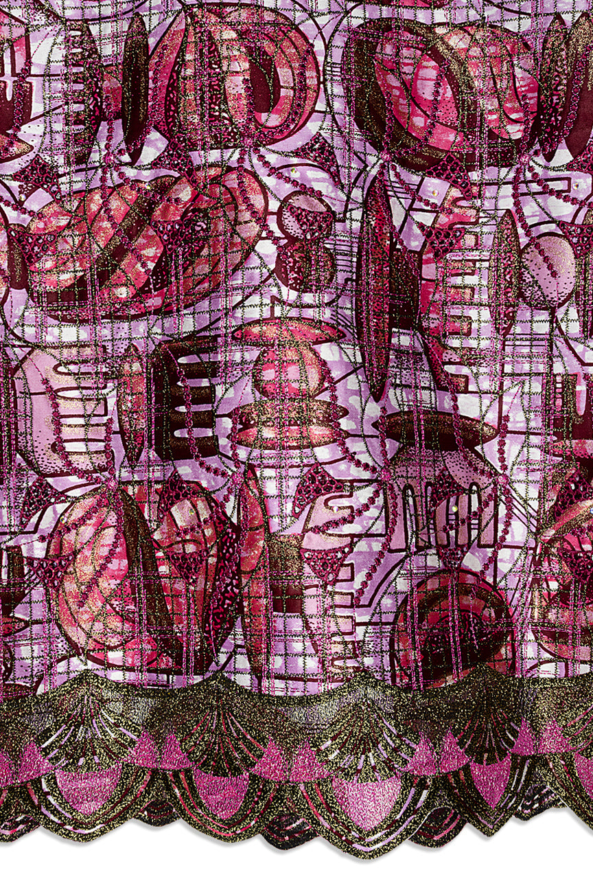 Vlisco Grand Super Exclusive Wax with Lace Embroidery - VHL5245
