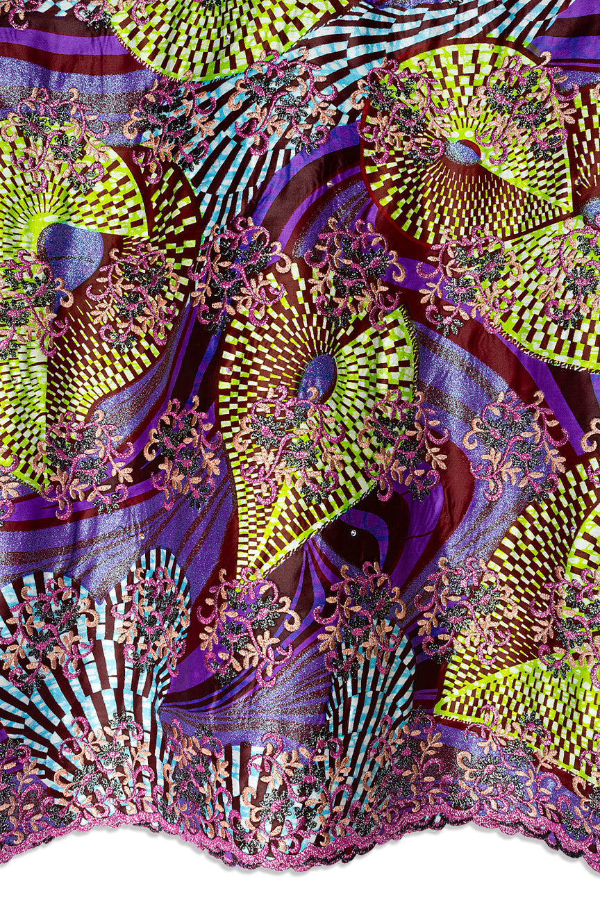 Vlisco Grand Super Exclusive Wax with Lace Embroidery - VHL5365