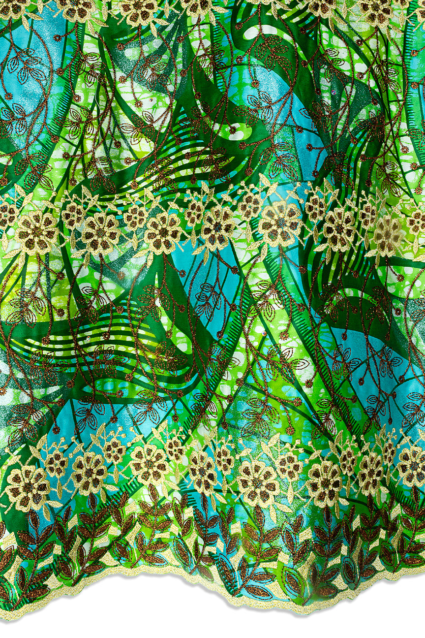Vlisco Grand Super Exclusive Wax with Lace Embroidery - VHL5335