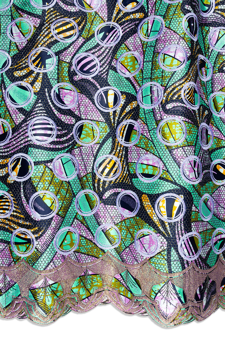 Vlisco Grand Super Exclusive Wax with Lace Embroidery - VHL5355