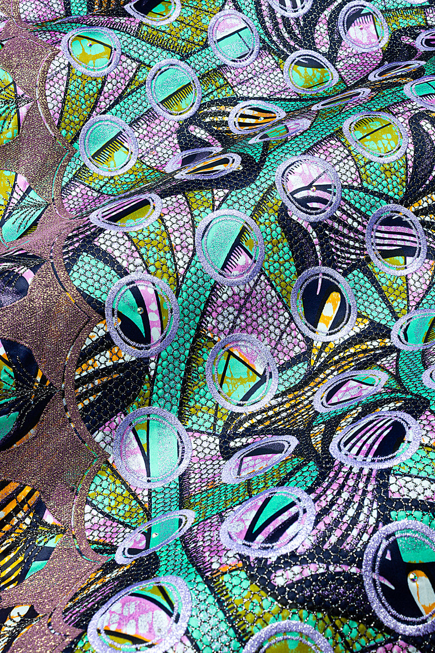 Vlisco Grand Super Exclusive Wax with Lace Embroidery - VHL5355