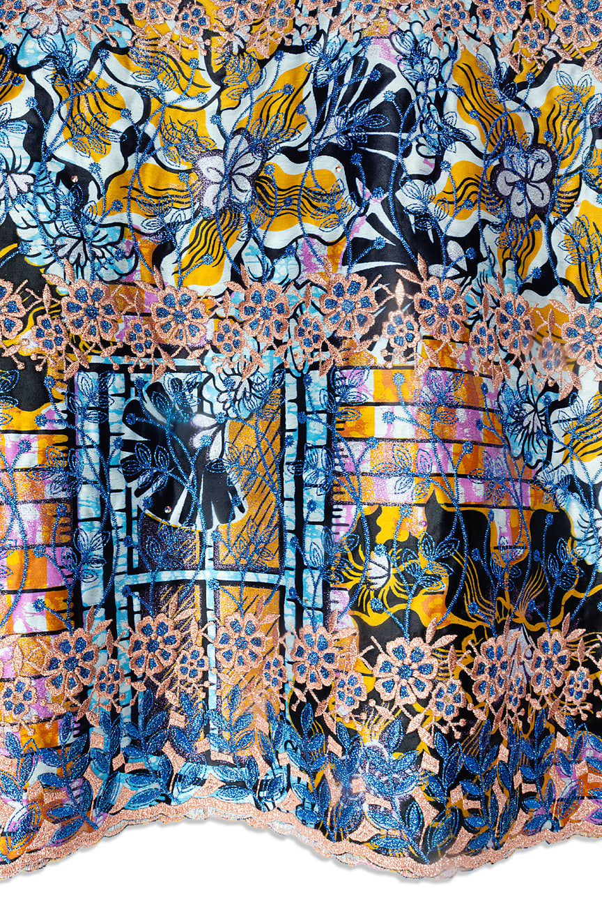Vlisco Grand Super Exclusive Wax with Lace Embroidery - VHL5336