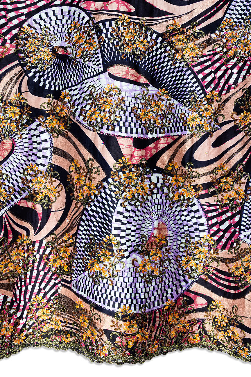 Vlisco Grand Super Exclusive Wax with Lace Embroidery - VHL5366