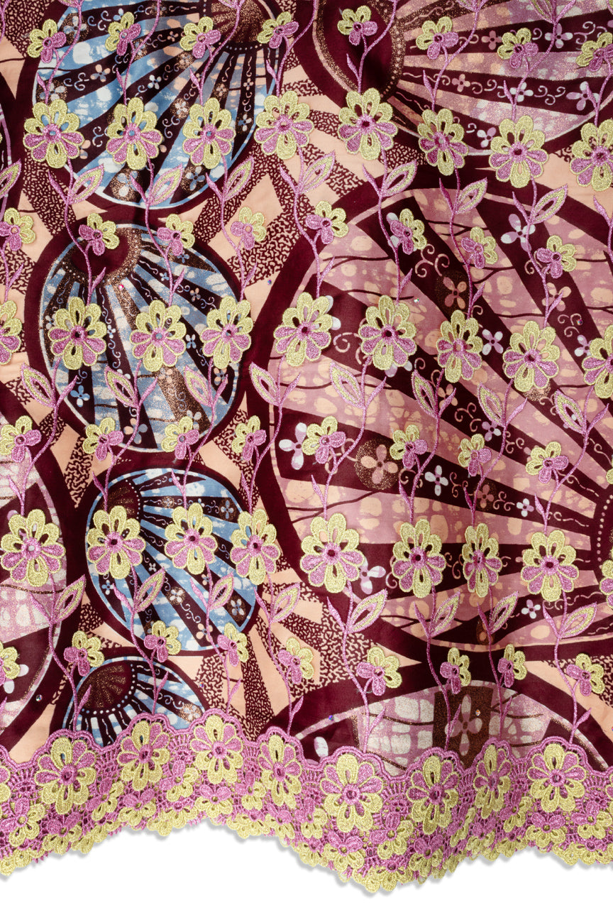 Vlisco Grand Super Exclusive Wax with Lace Embroidery - VHL5306