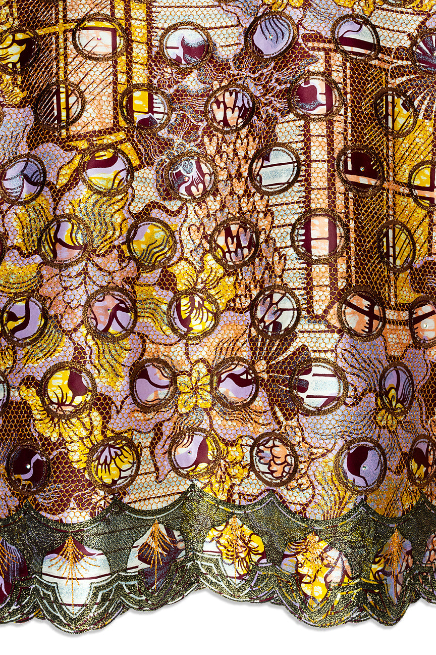 Vlisco Grand Super Exclusive Wax with Lace Embroidery - VHL5356