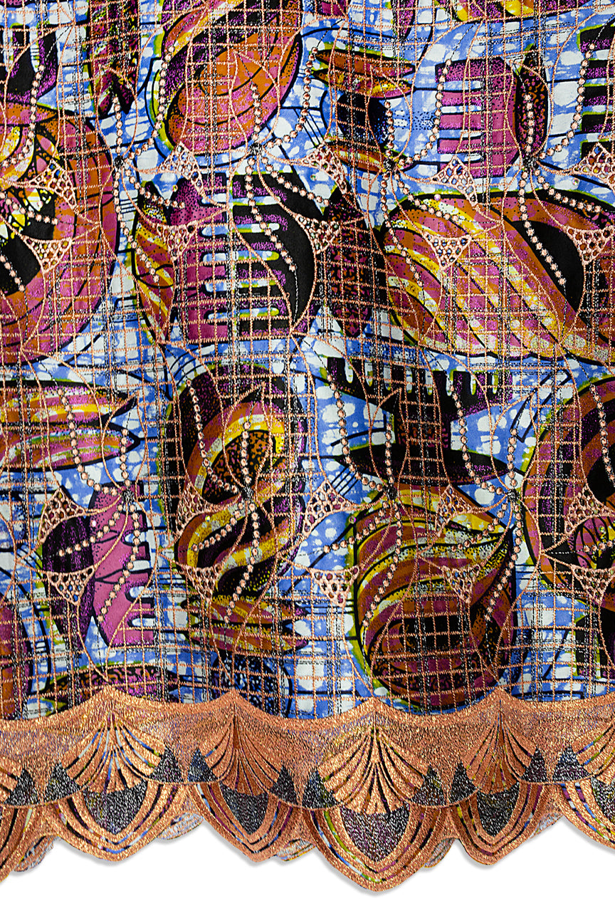 Vlisco Grand Super Exclusive Wax with Lace Embroidery - VHL5247
