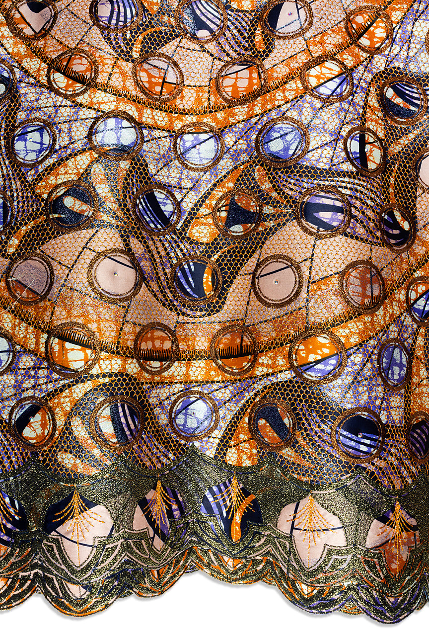Vlisco Grand Super Exclusive Wax with Lace Embroidery - VHL5357
