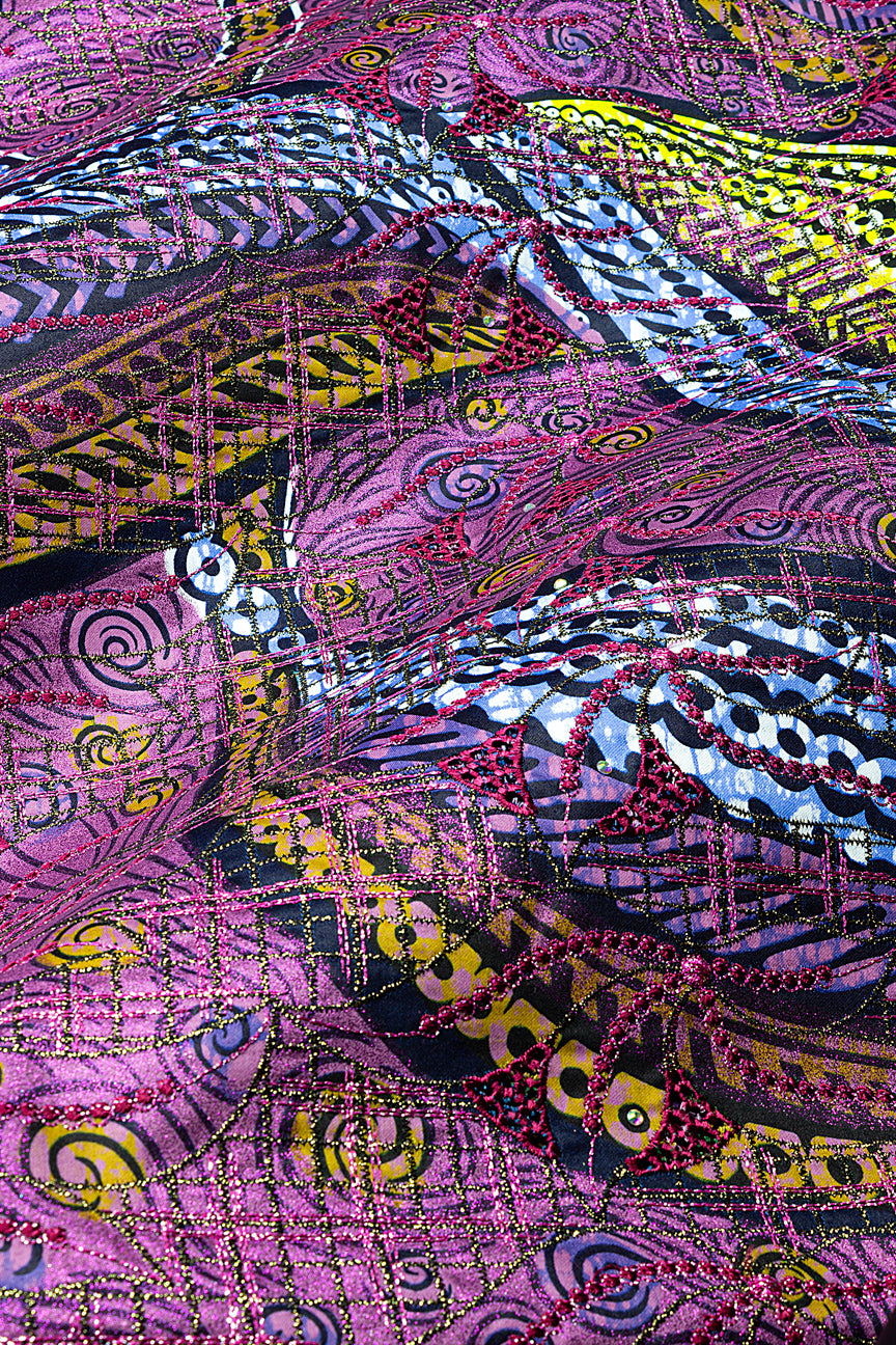 Vlisco Grand Super Exclusive Wax with Lace Embroidery - VHL5307