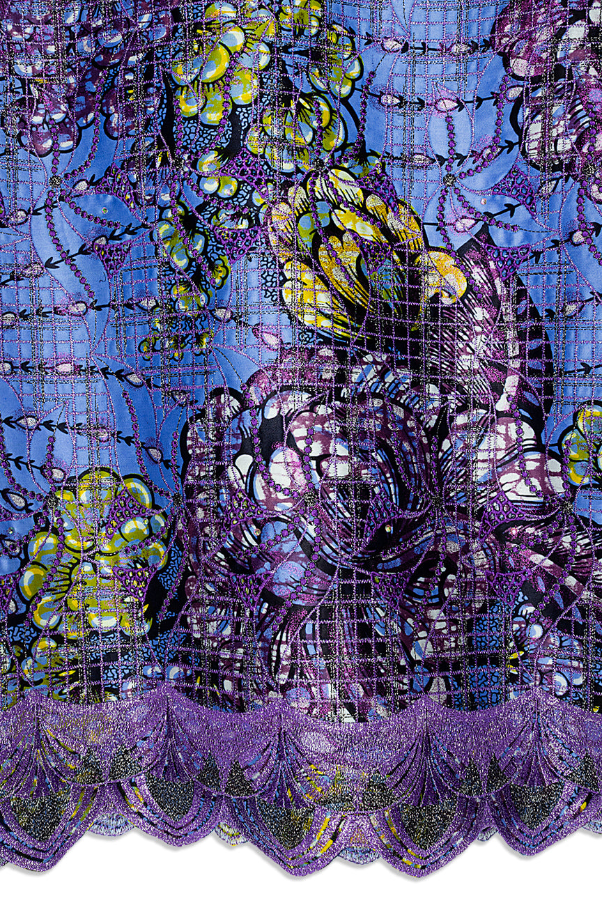 Vlisco Grand Super Exclusive Wax with Lace Embroidery - VHL5248