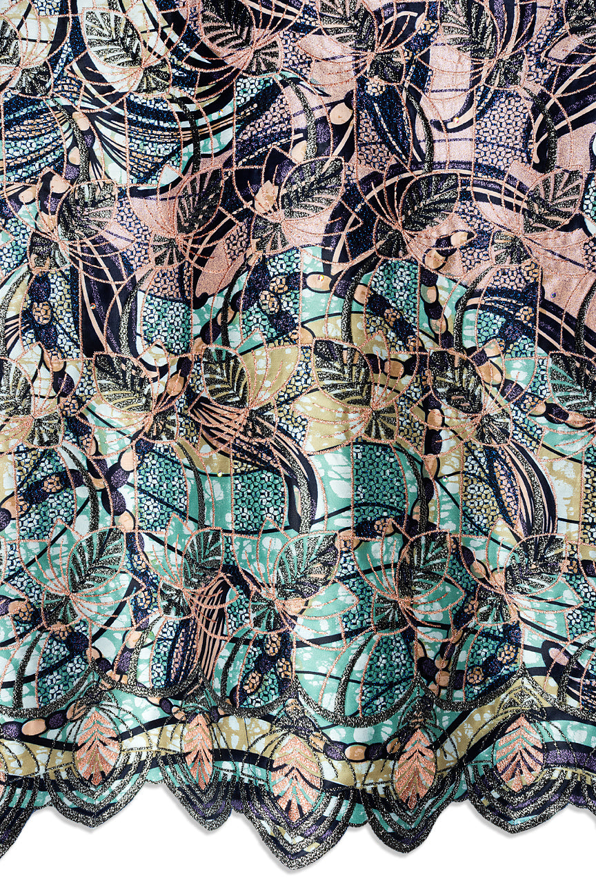Vlisco Grand Super Exclusive Wax with Lace Embroidery - VHL5368