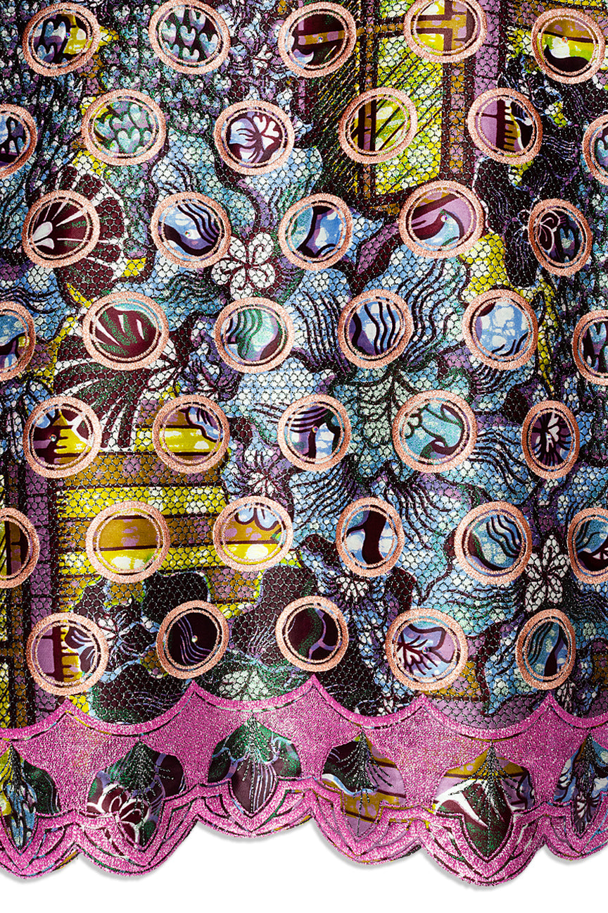 Vlisco Grand Super Exclusive Wax with Lace Embroidery - VHL5358