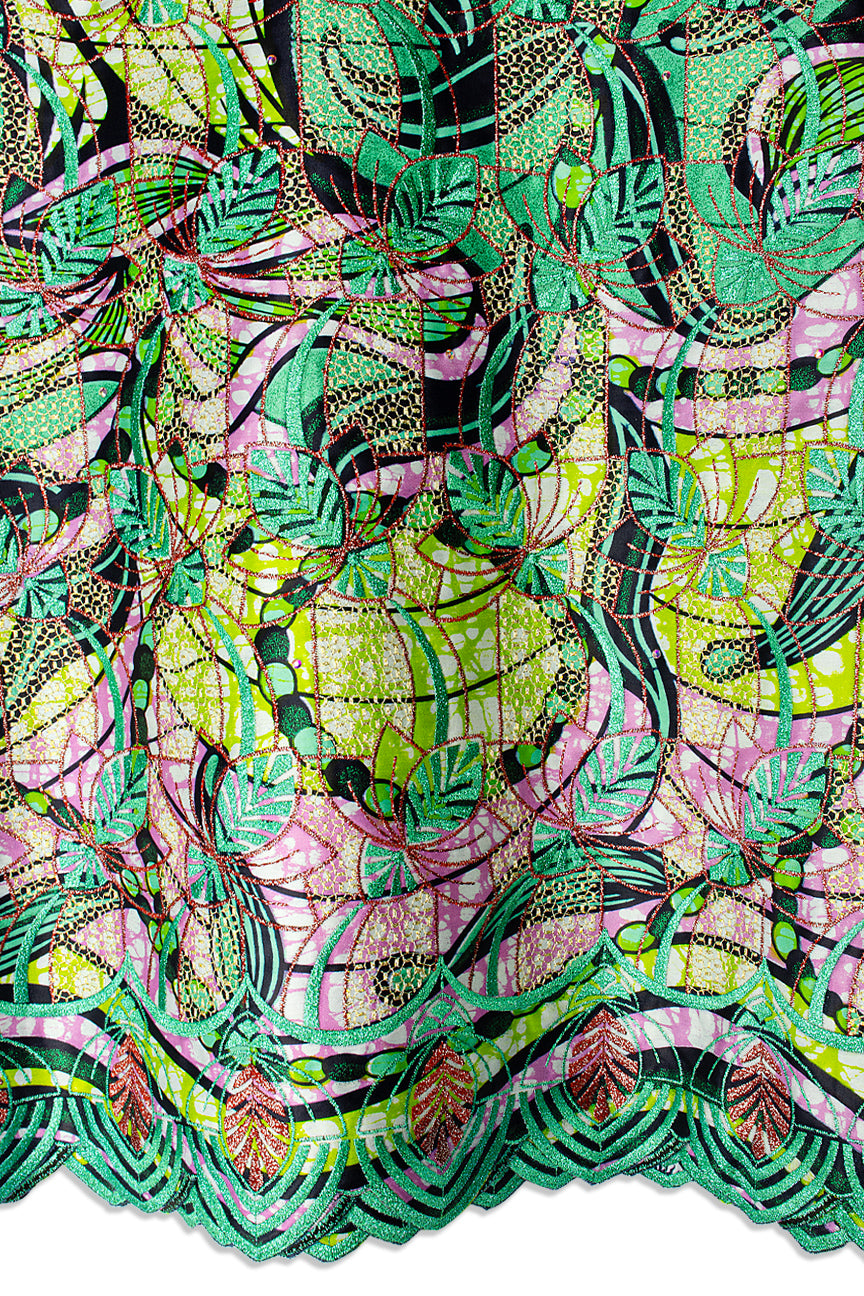 Vlisco Grand Super Exclusive Wax with Lace Embroidery - VHL5342