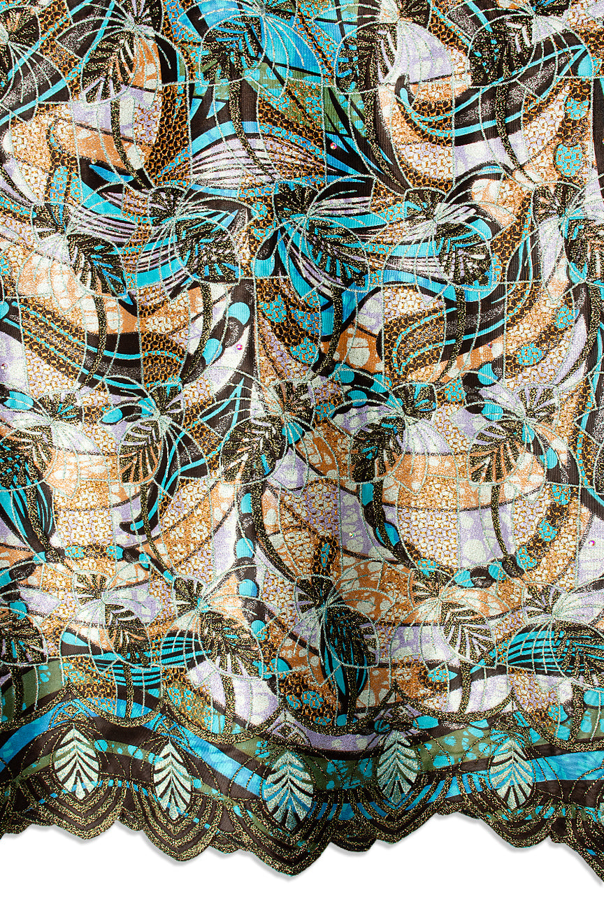 Vlisco Grand Super Exclusive Wax with Lace Embroidery - VHL5345