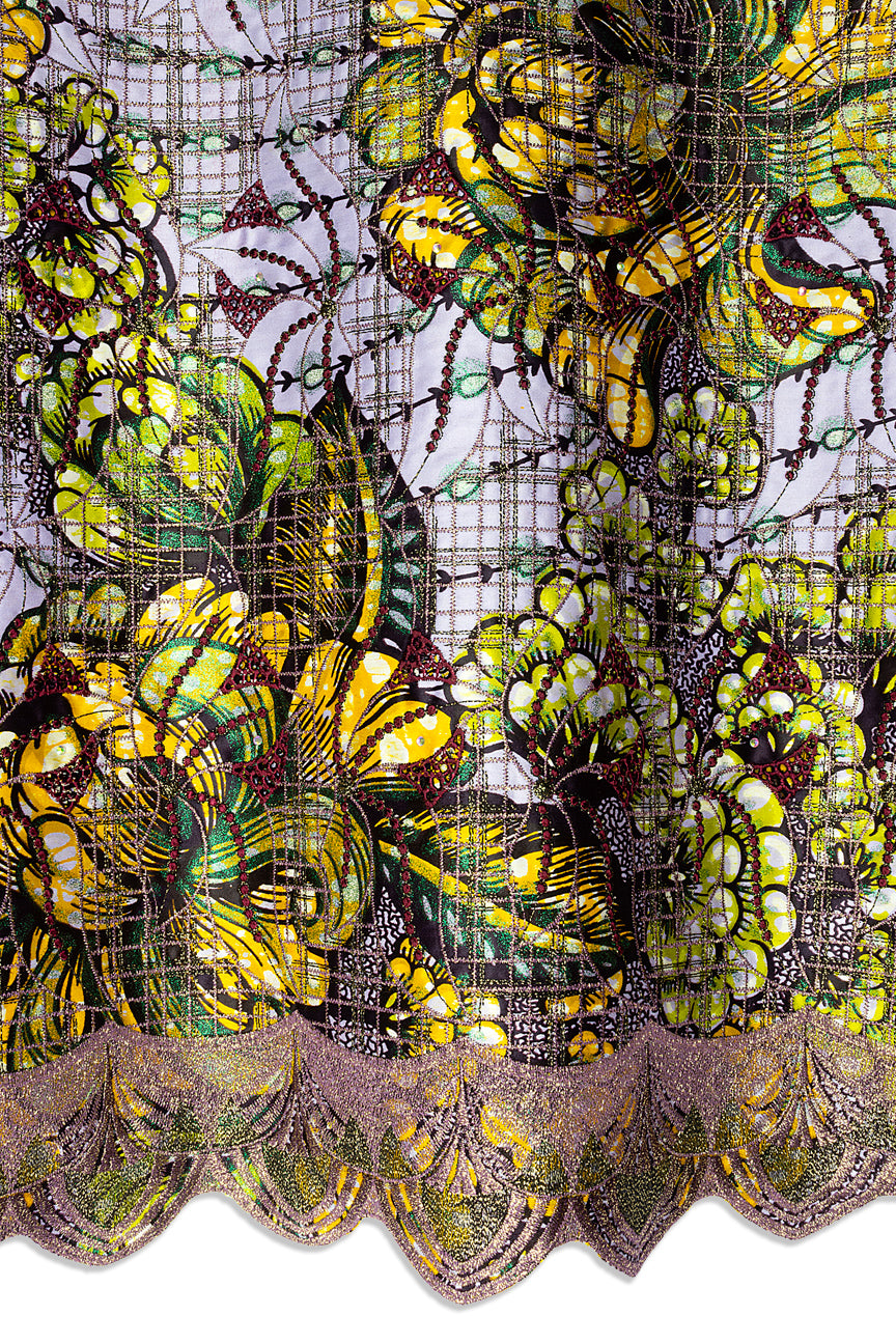 Vlisco Grand Super Exclusive Wax with Lace Embroidery - VHL5300