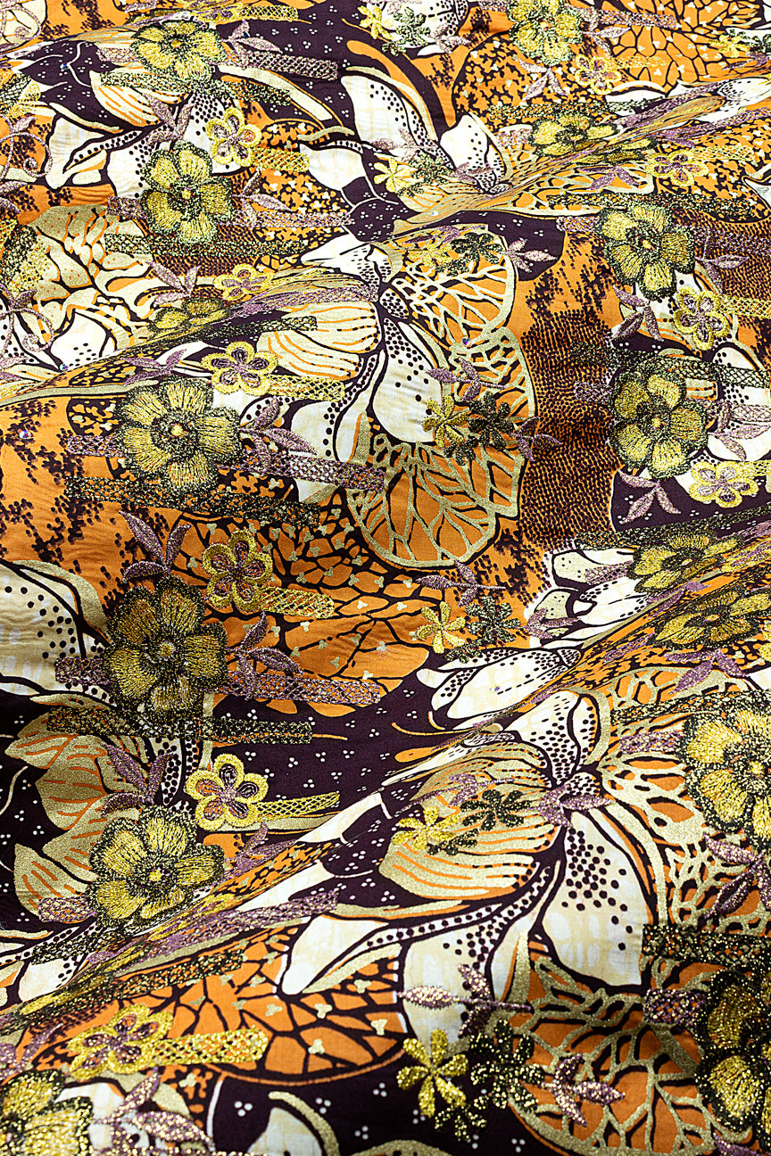 Vlisco Holland Gold with Lace Embroidery - VHL5421