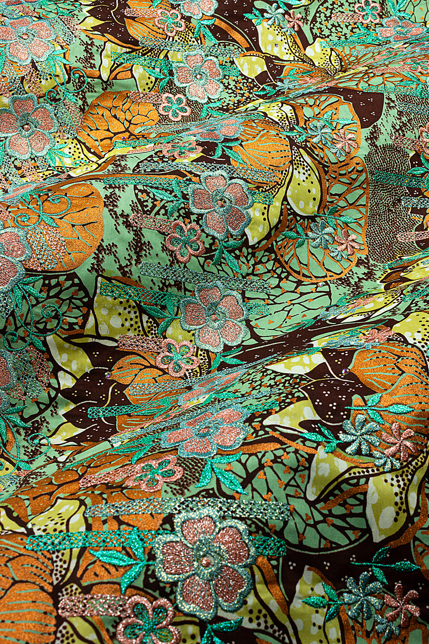 Vlisco Holland Gold with Lace Embroidery - VHL5427