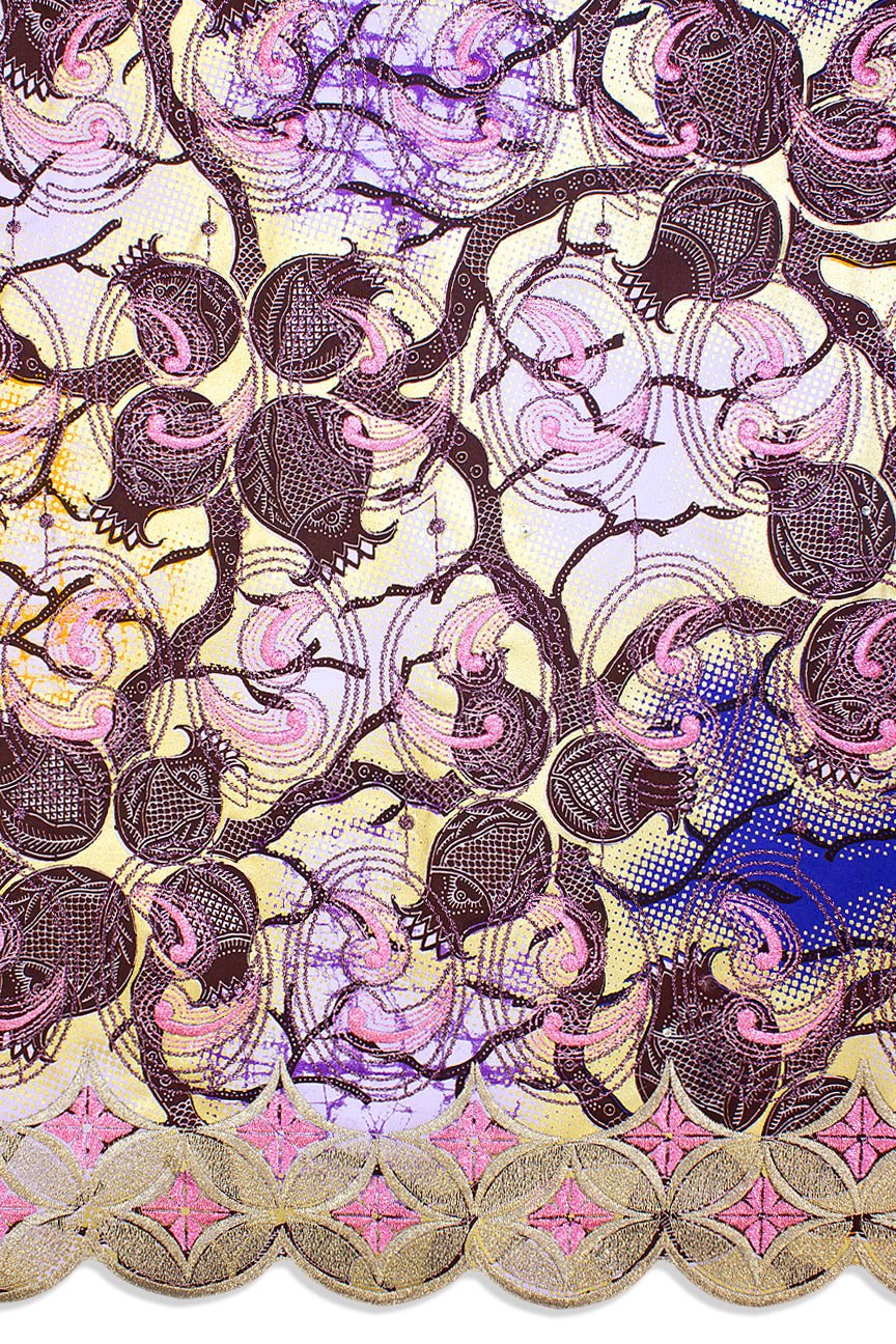 Vlisco Super Wax Gold with Lace Embroidery - VHL5121