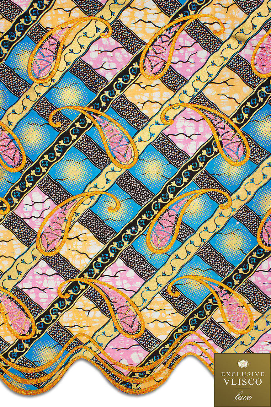 Vlisco Super Wax Gold Exclusive with Lace Embroidery - VHL5112