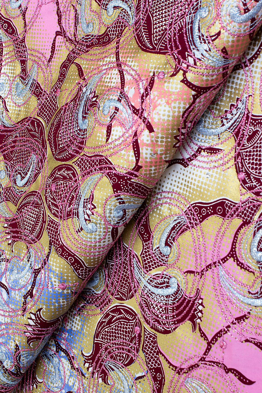 Vlisco Super Wax Gold with Lace Embroidery - VHL5122