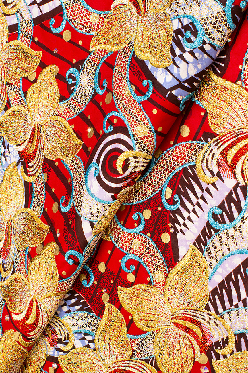 Premium Vlisco Exclusive with Lace Embroidery - PVHL001