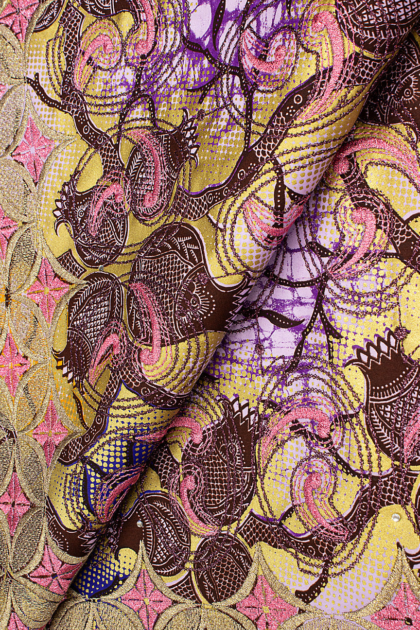 Vlisco Super Wax Gold with Lace Embroidery - VHL5168