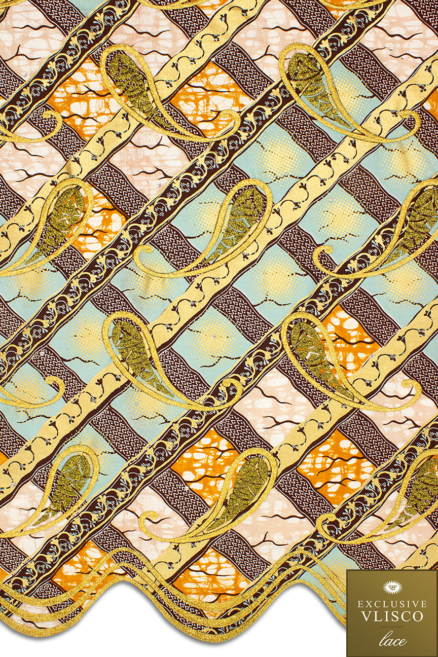 Vlisco Super Wax Gold Exclusive with Lace Embroidery - VHL5113