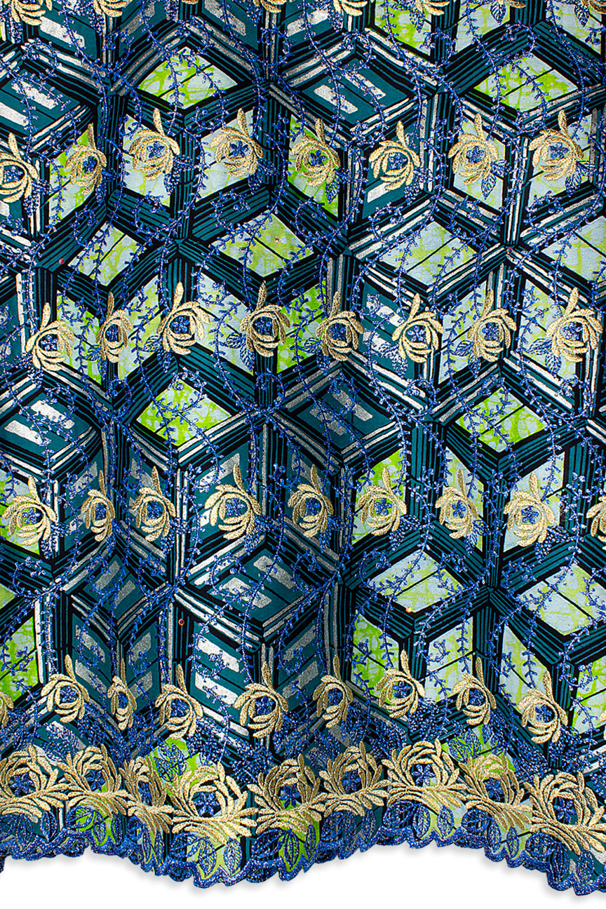 Vlisco Super Wax Gold with Lace Embroidery - VHL5182