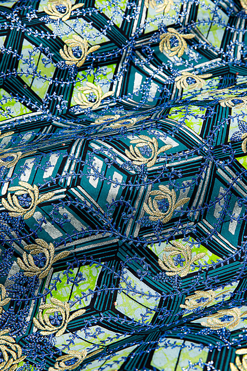 Vlisco Super Wax Gold with Lace Embroidery - VHL5182