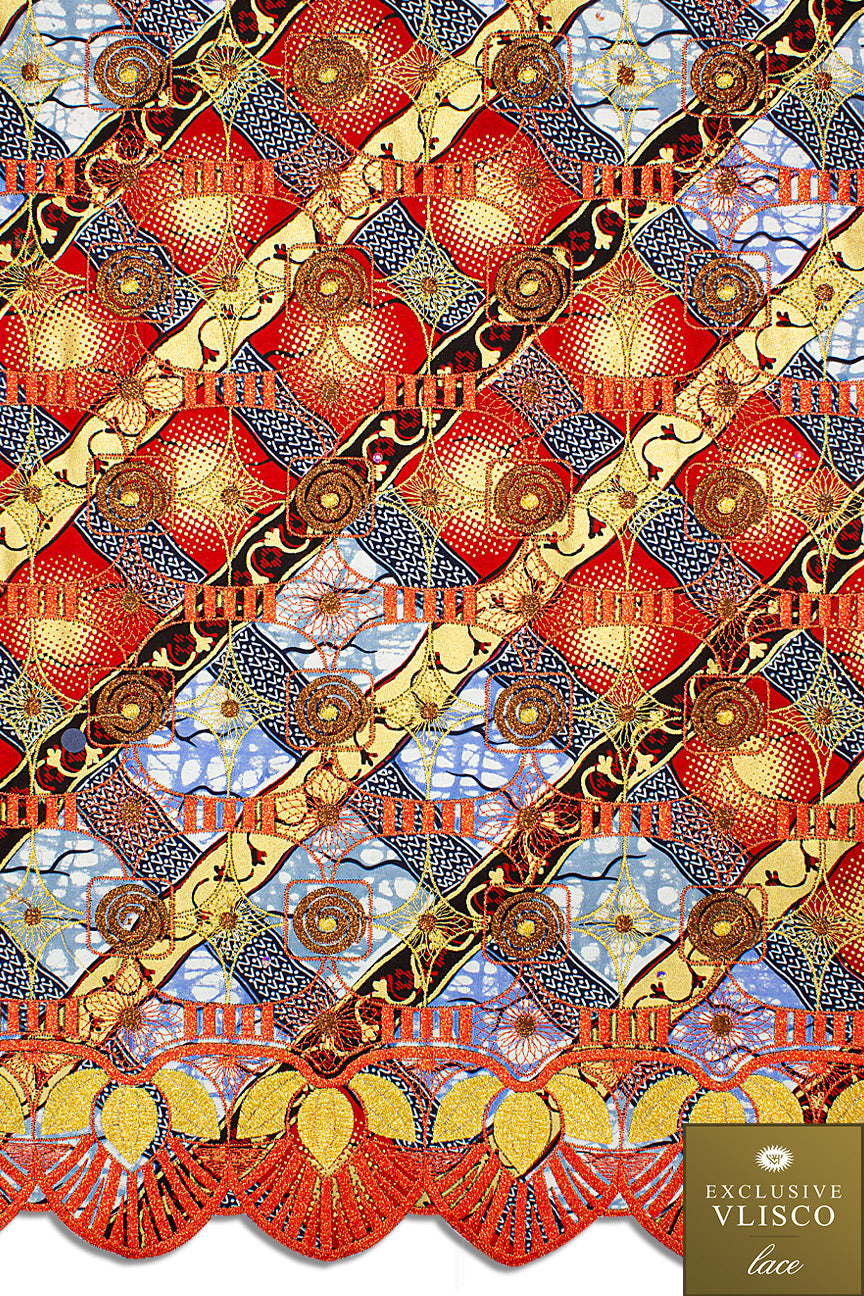 Vlisco Super Wax Gold with Lace Embroidery - VHL5170