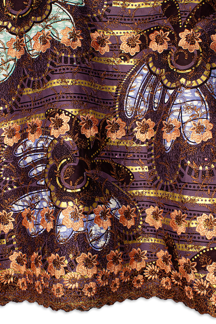 Vlisco Super Wax Gold with Lace Embroidery - VHL5193