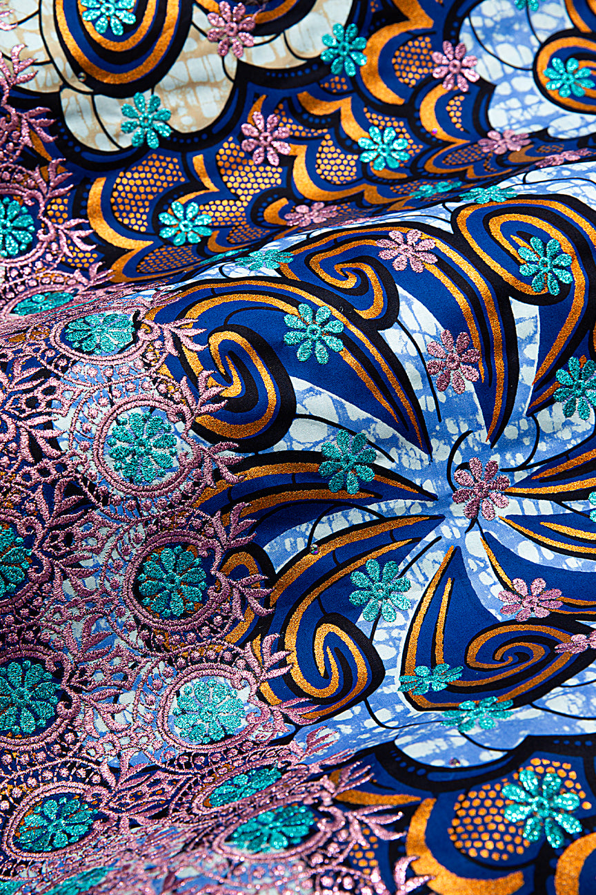 Vlisco Super Wax Gold with Lace Embroidery - VHL5194