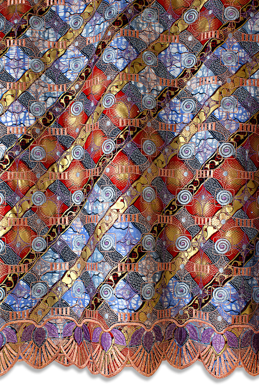 Vlisco Super Wax Gold with Lace Embroidery - VHL5178