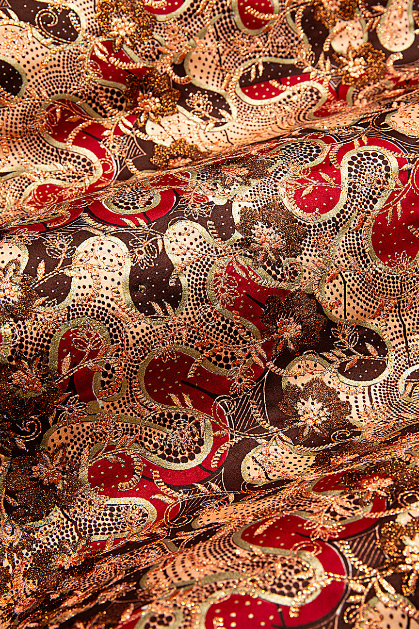 Vlisco Super Wax Gold with Lace Embroidery - VHL5196