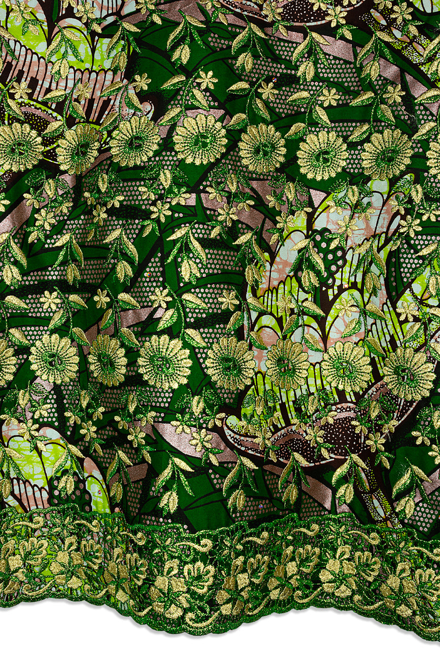 Vlisco Super Wax Gold with Lace Embroidery - VHL5234