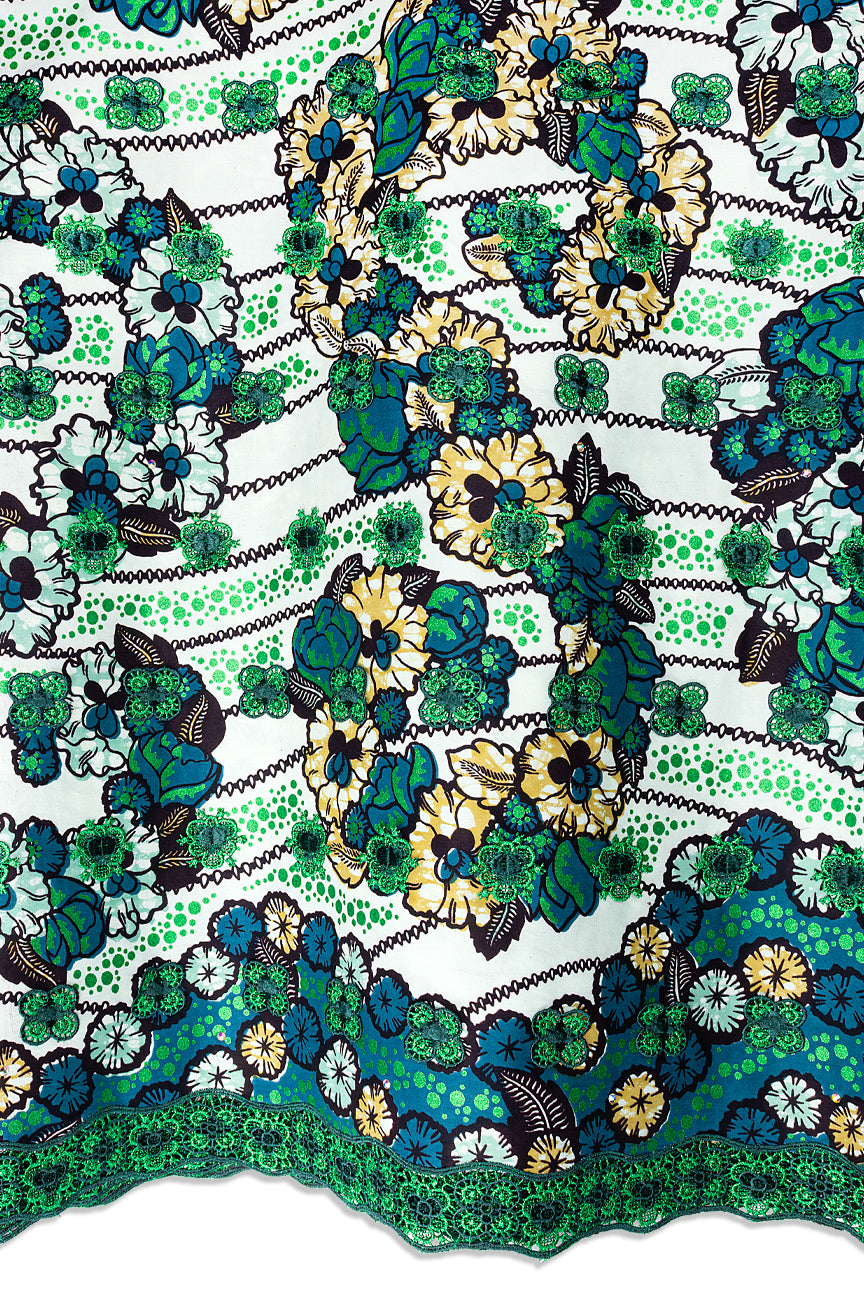 Vlisco Super Wax Gold Appliqué Lace  - VHL5372