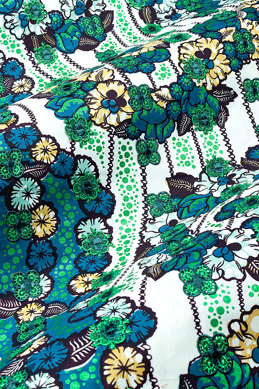 Vlisco Super Wax Gold Appliqué Lace  - VHL5372