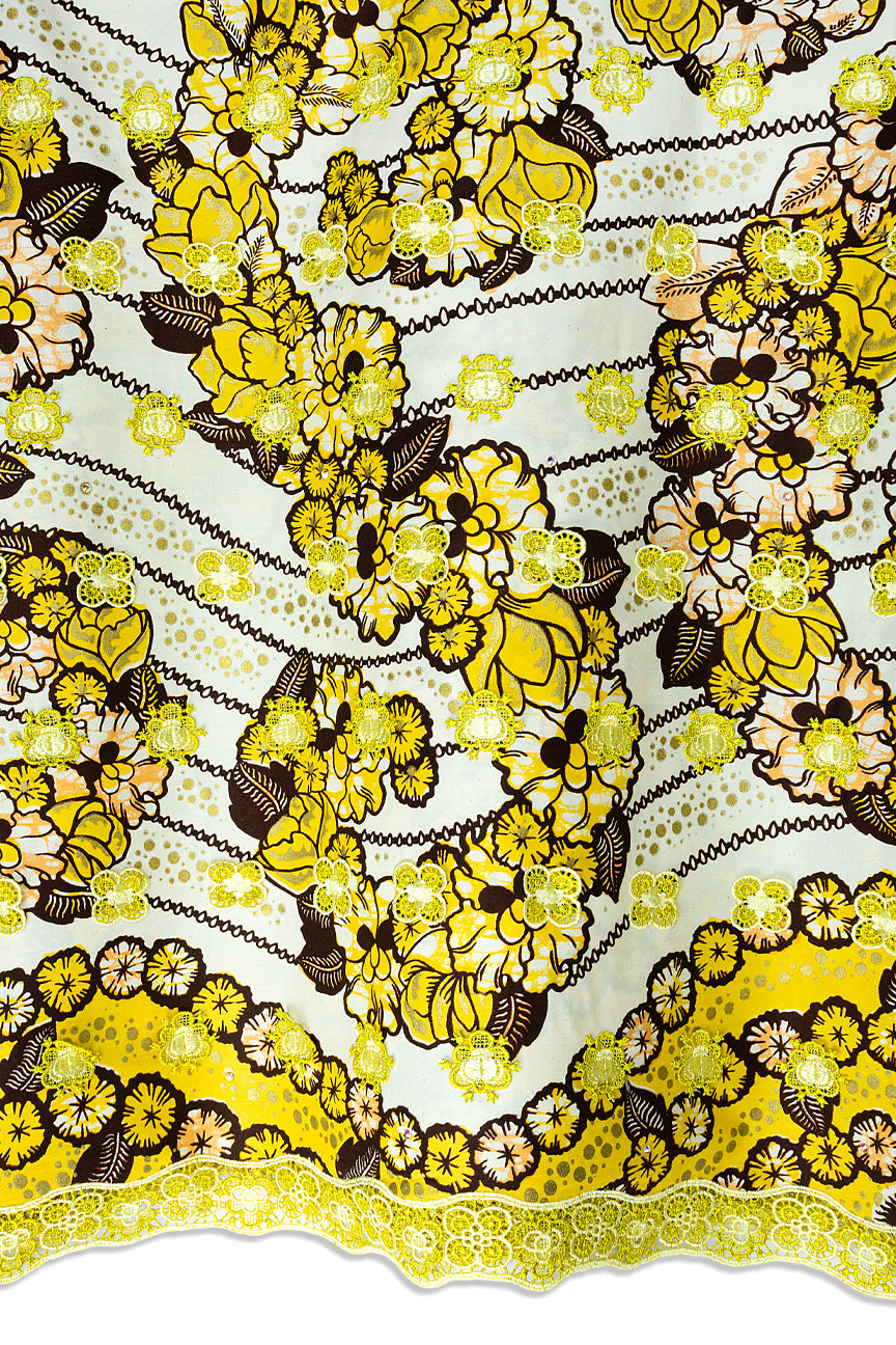 Vlisco Super Wax Gold Appliqué Lace  - VHL5374