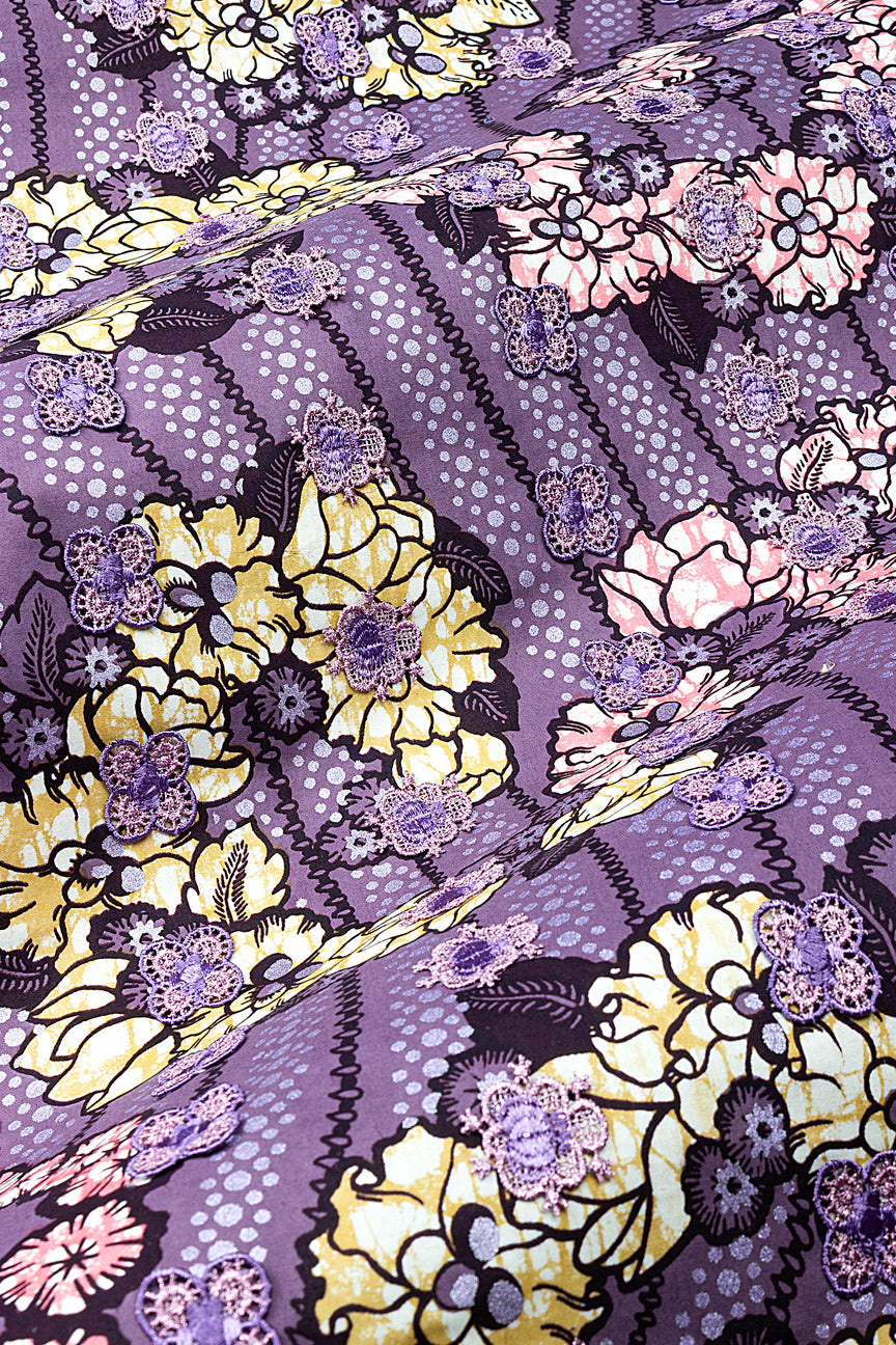 Vlisco Super Wax Gold Appliqué Lace  - VHL5375