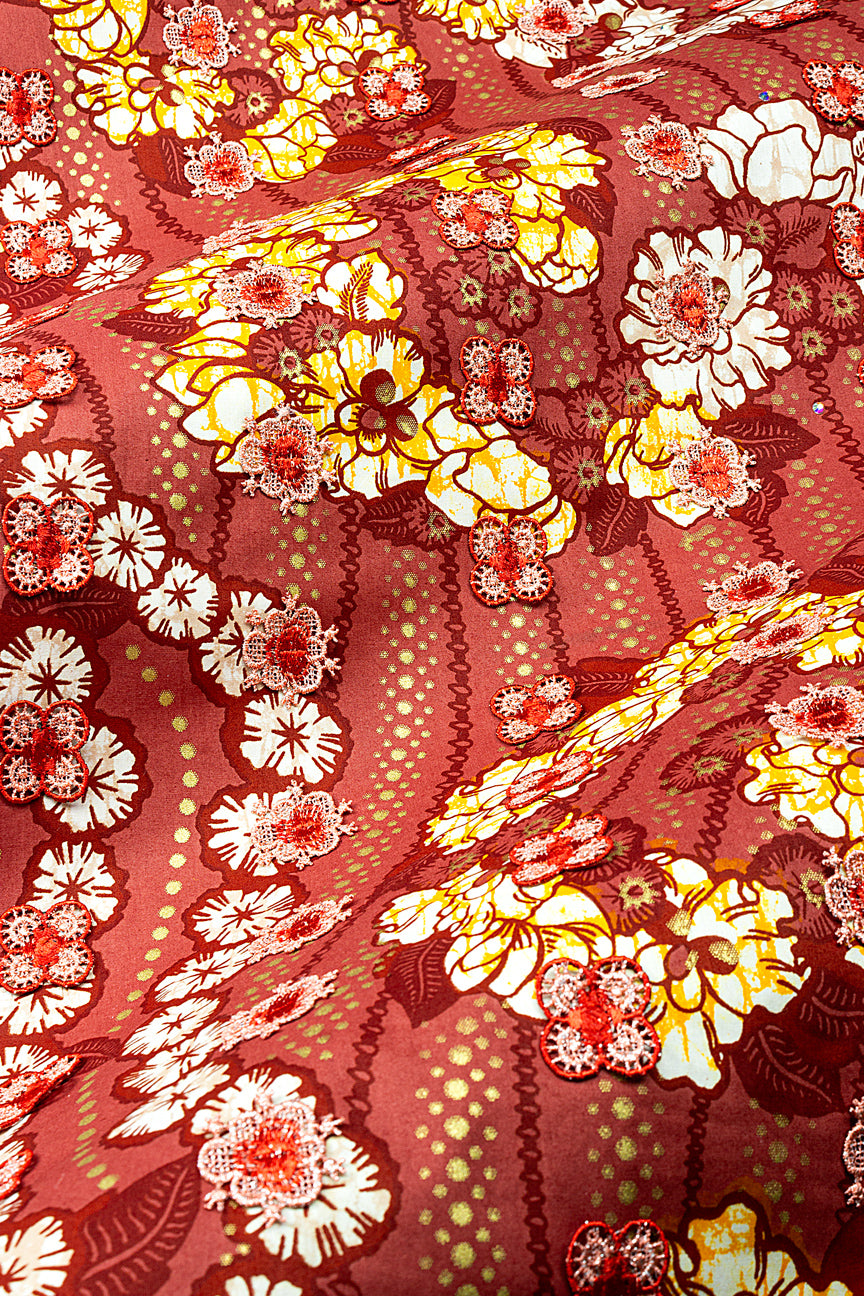 Vlisco Super Wax Gold Appliqué Lace  - VHL5376