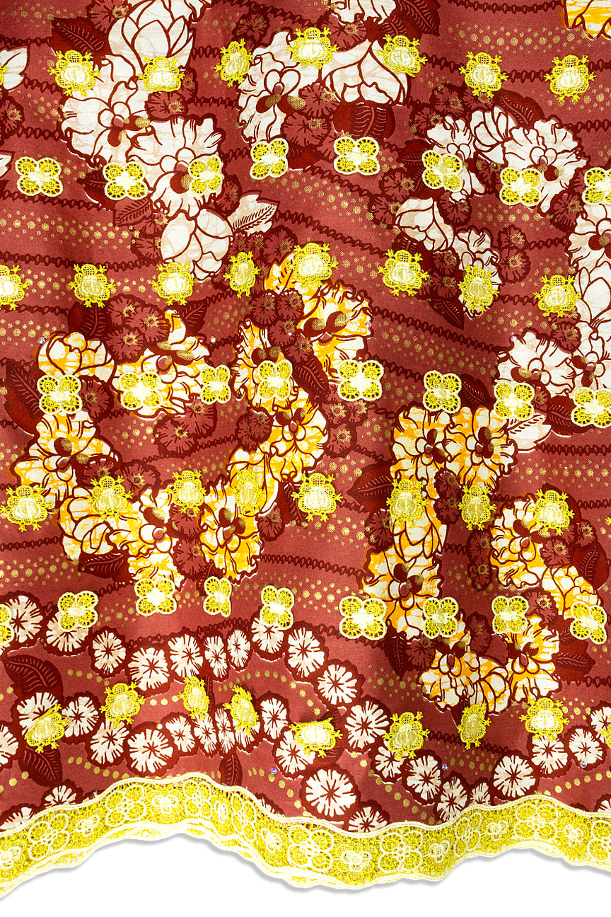 Vlisco Super Wax Gold Appliqué Lace  - VHL5377