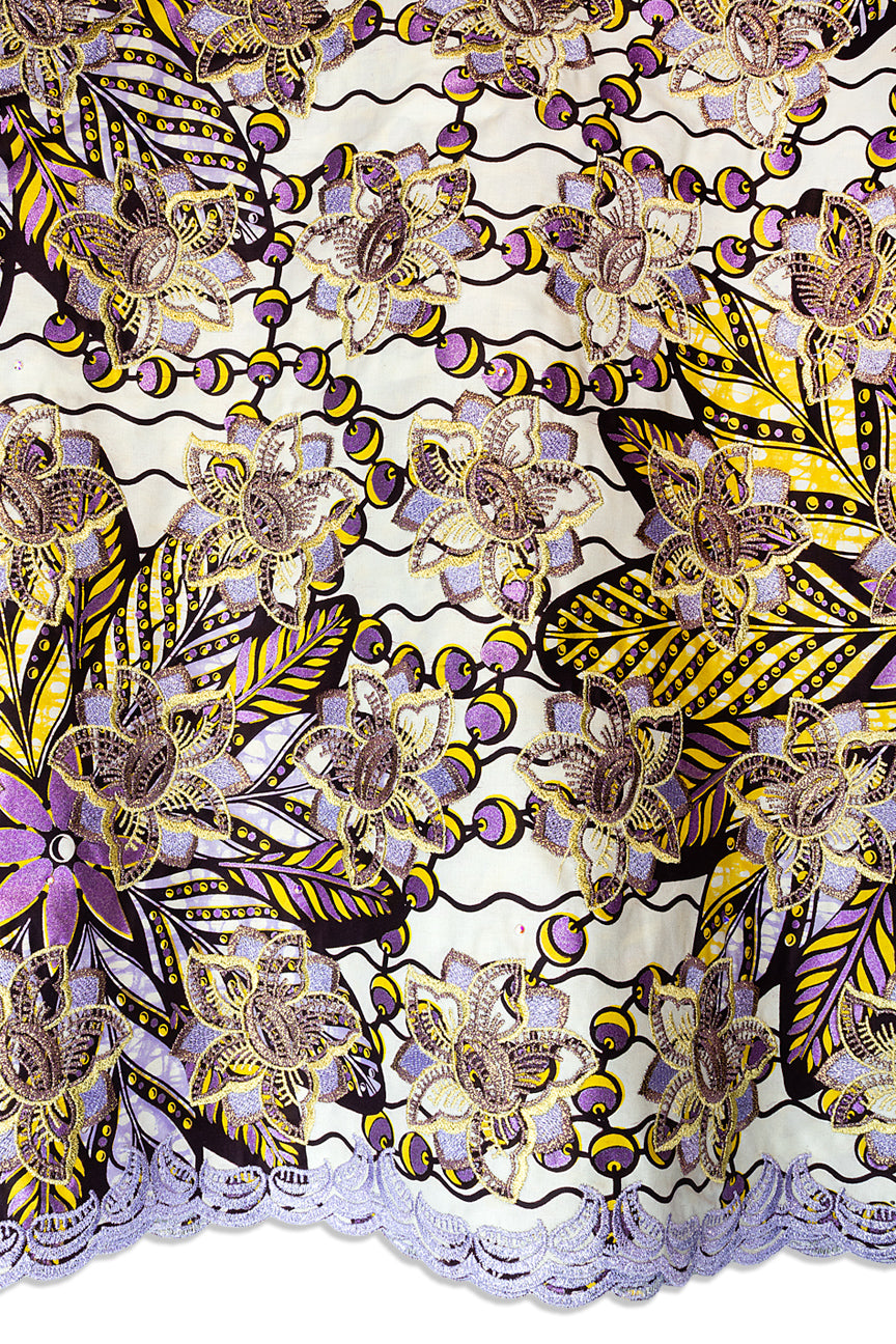 Vlisco Super Wax Gold with Lace Embroidery - VHL5351